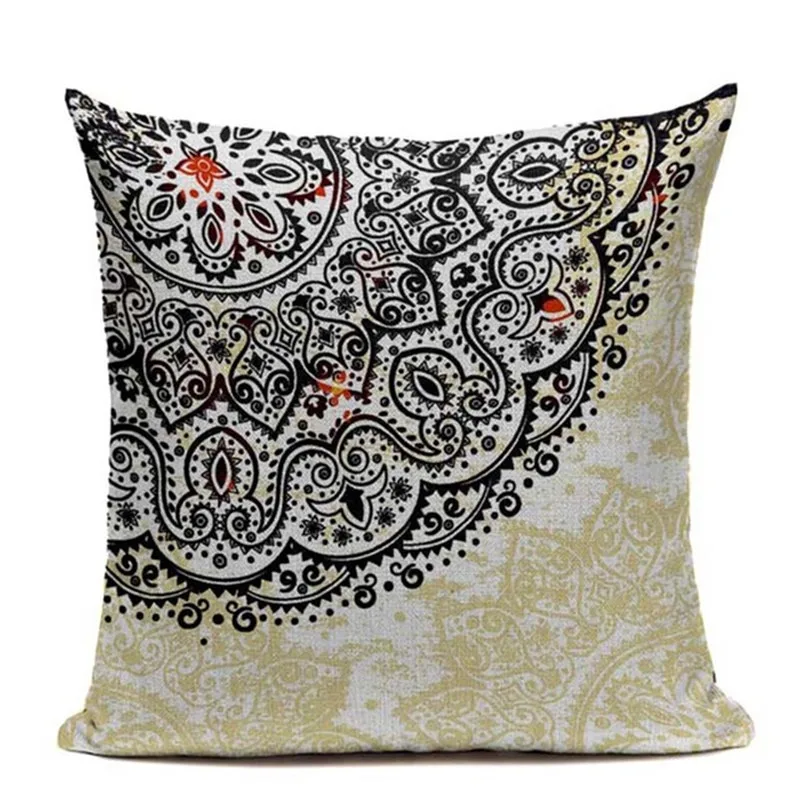 Богемный стиль цветочный чехол для подушки с мандалой льняные хлопковые