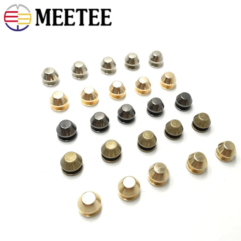 Meetee 10/30 наборов 12 мм металлическая медная плоская Пряжка винтовые заклепки для