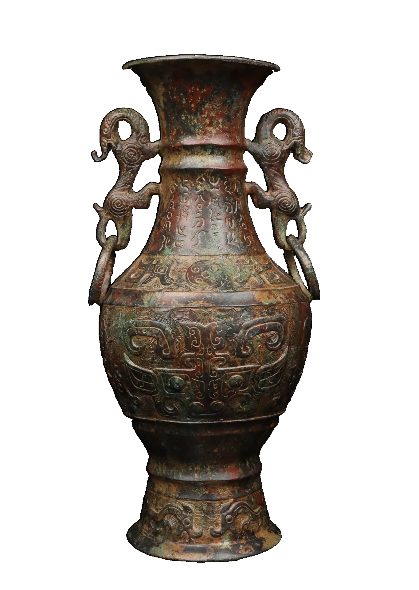 

Ваза LAOJUNLU с двойным драконом, имитация лица животного, Античная бронзовая коллекция шедевров