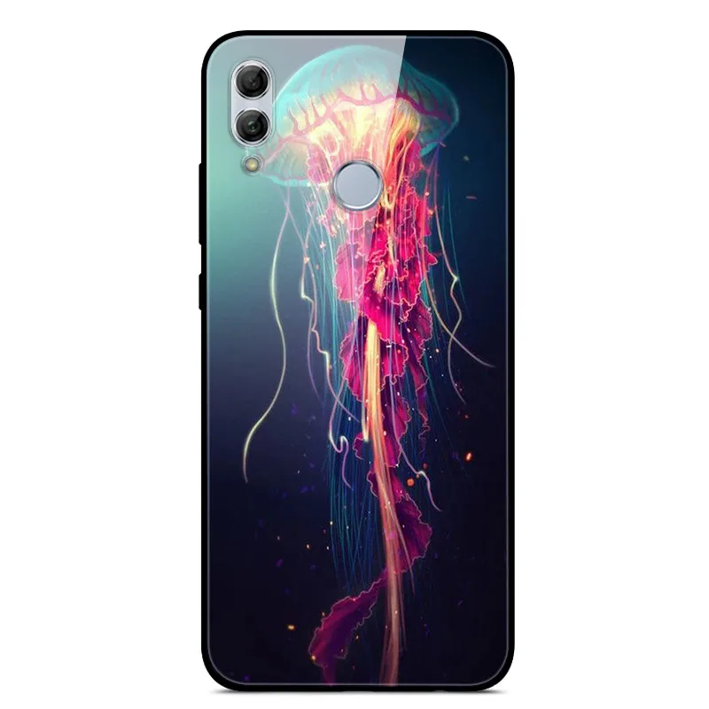 Чехол для huawei Honor 10 Lite с милым узором, стеклянный чехол на заднюю панель, Жесткий Чехол для huawei Honor 10 Lite, бампер для телефона, корпус, Funda, светильник - Цвет: 29