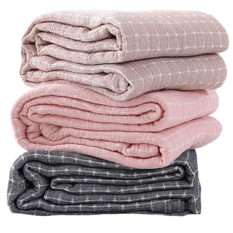 

200*150CM Japanese Style Quilt Cotton Gauze Kids Adult Nap Blanket Children Bedding Sheets Lattice Queen Bed Sheet Home Textiles