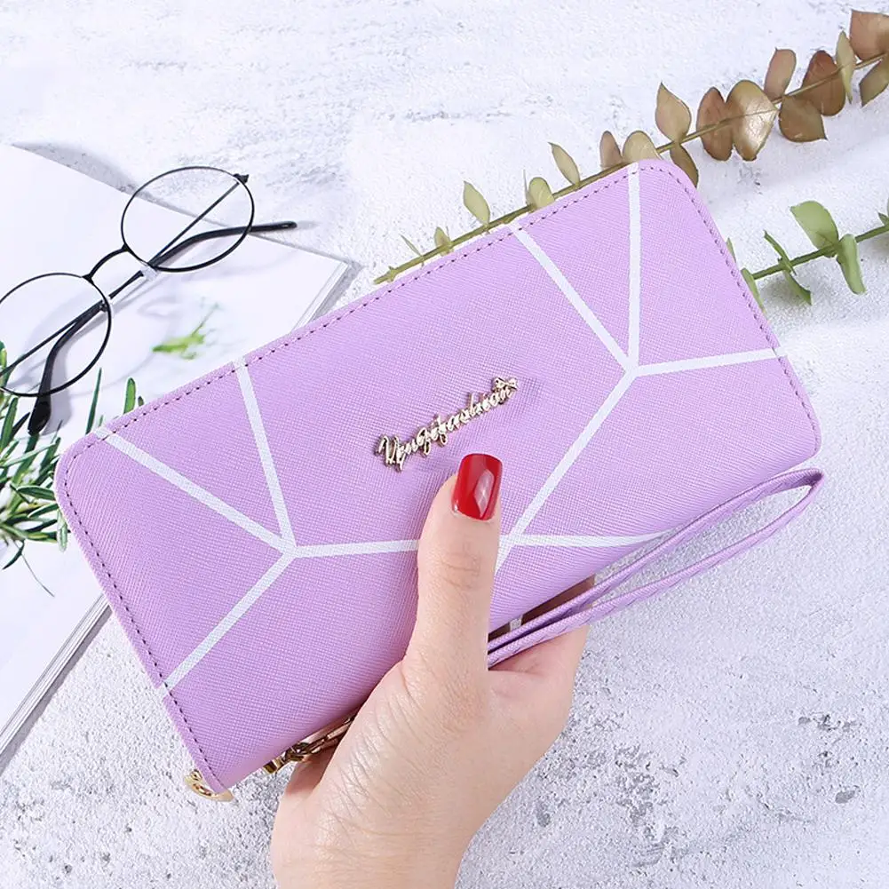 Женский многофункциональный кошелек на молнии с геометрическим узором PinShang |