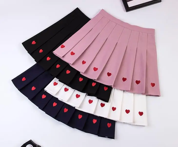 Мини-юбка в стиле Харадзюку милая плиссированная юбка А-силуэта с завышенной