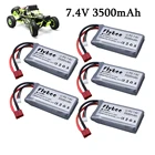 Аккумулятор Lipo высокой мощности для радиоуправляемого автомобиля, 7,4 В, 3500 мАч, для Wltoys 12428, 12423, 144001, обновленная деталь для радиоуправляемого автомобиля, аккумулятор 2s 7,4 В для feiyue 03 Q39