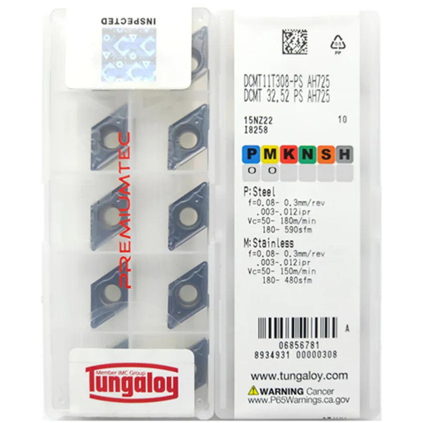 

DCMT070204-PS AH725/DCMT070208-PS AH725/DCMT11T302-PS/DCMT11T304-PS AH725/DCMT11T308-PS AH725 CNC carbide inserts 10PCS/BOX