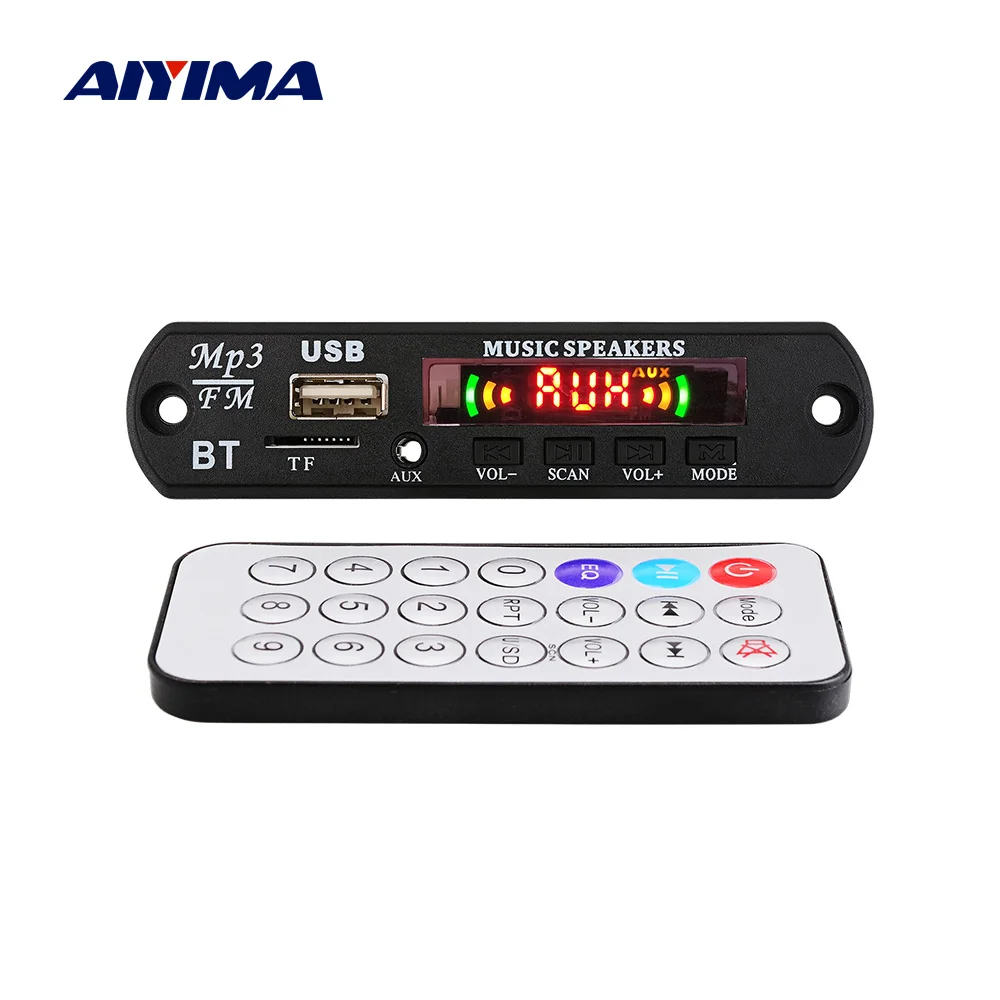 Плата Bluetooth декодера AIYIMA 12 В USB TF FM радио AUX|Усилители мощности| |