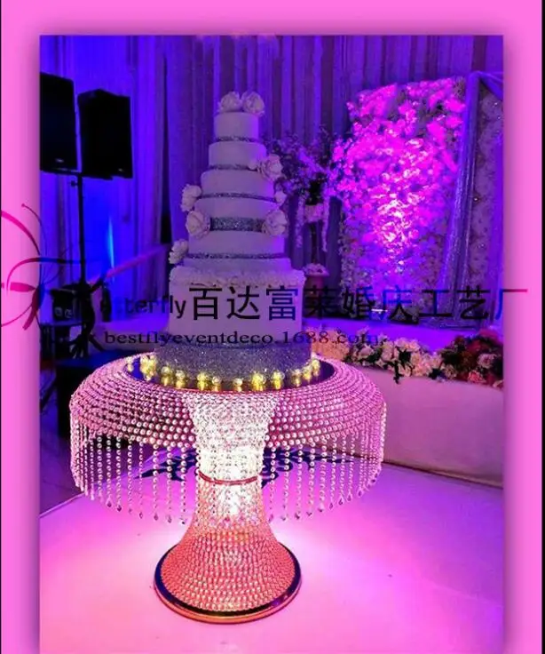 

Golden electroplating iron round wedding cake table wedding cake table