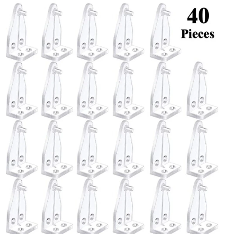 

40 pcs Hold Down Plastic Bracket For 2 inch Horizontal Blind- Pack of Clear