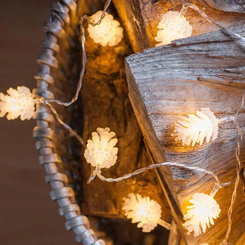 Рождественский светодиодный светильник шишка декоративный для садового дома