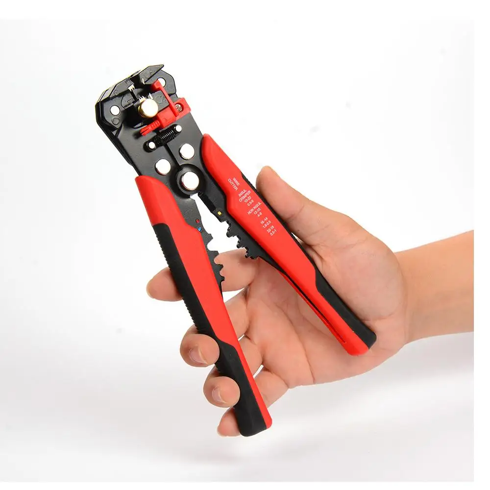 Self-adjusting Cable Cutter Crimper Wire Stripper 3 in 1 Multi Pliers for 0.2~6.0mm Wire Stripping Cutting Crimping 10-24 AWG