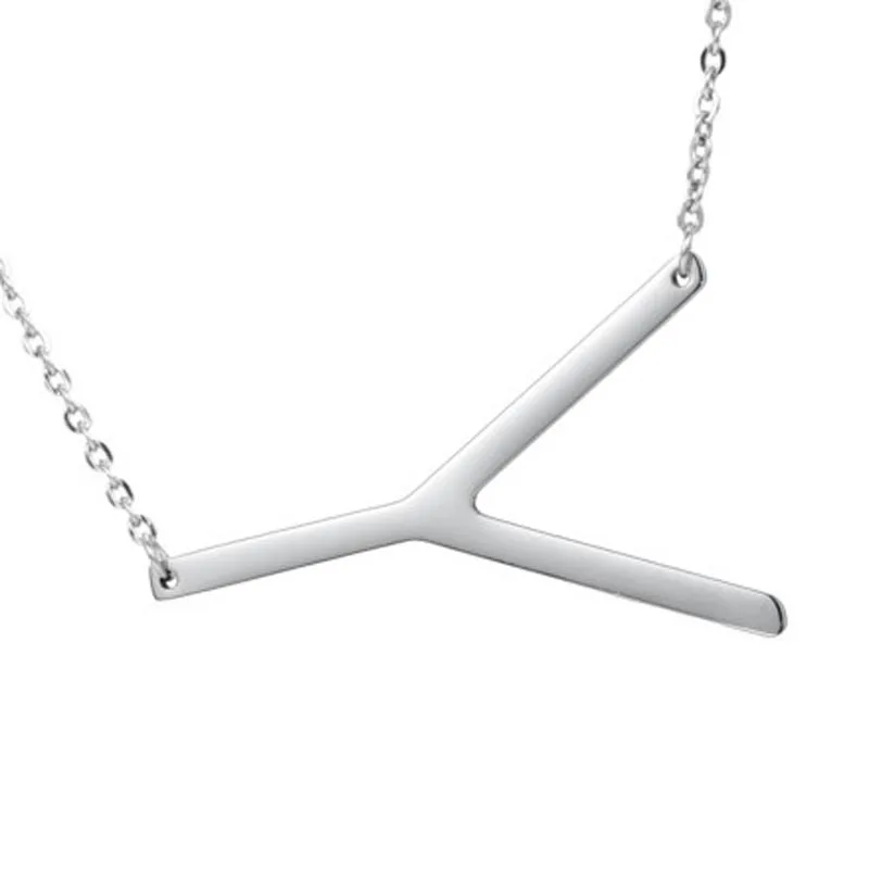 

26 Letters Simple Pendant Women Necklace Casual Stainless Steel Fashion Hip Hop Sweater Chain Couple Exquisite Gift Jewelry