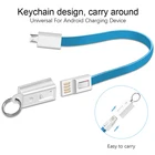 Портативный USB-кабель, брелок для ключей, Type C Micro usb, Короткие кабели для передачи данных для Samsung S9 Huawei Xiaomi Mi9 Mini, брелок для ключей, шнур для зарядного устройства, провод