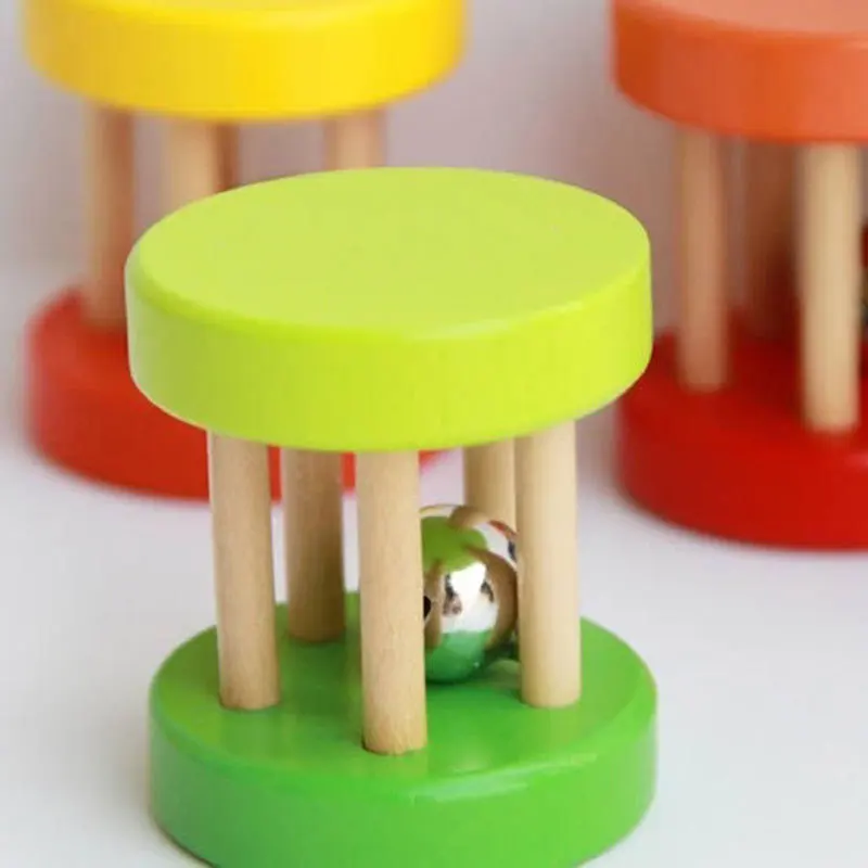 1 предмет Монтессори деревянная клетка погремушки игрушки Музыкальный Ручной