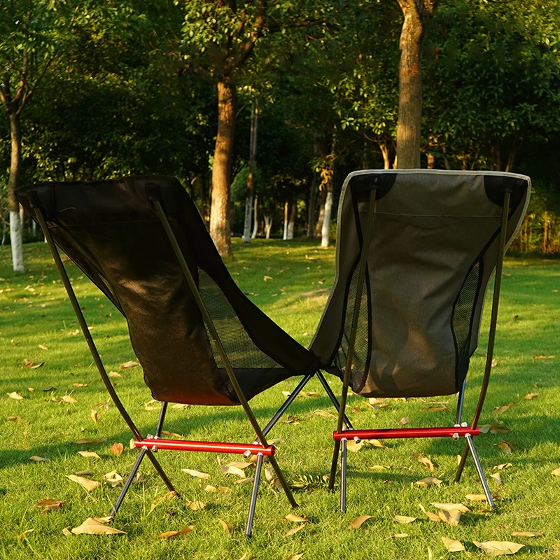 구매 초경량 접이식 캠핑 의자, 낚시 바베큐 하이킹 의자 피크닉 의자 휴대용 야외 도구 여행 접이식 비치 좌석 의자