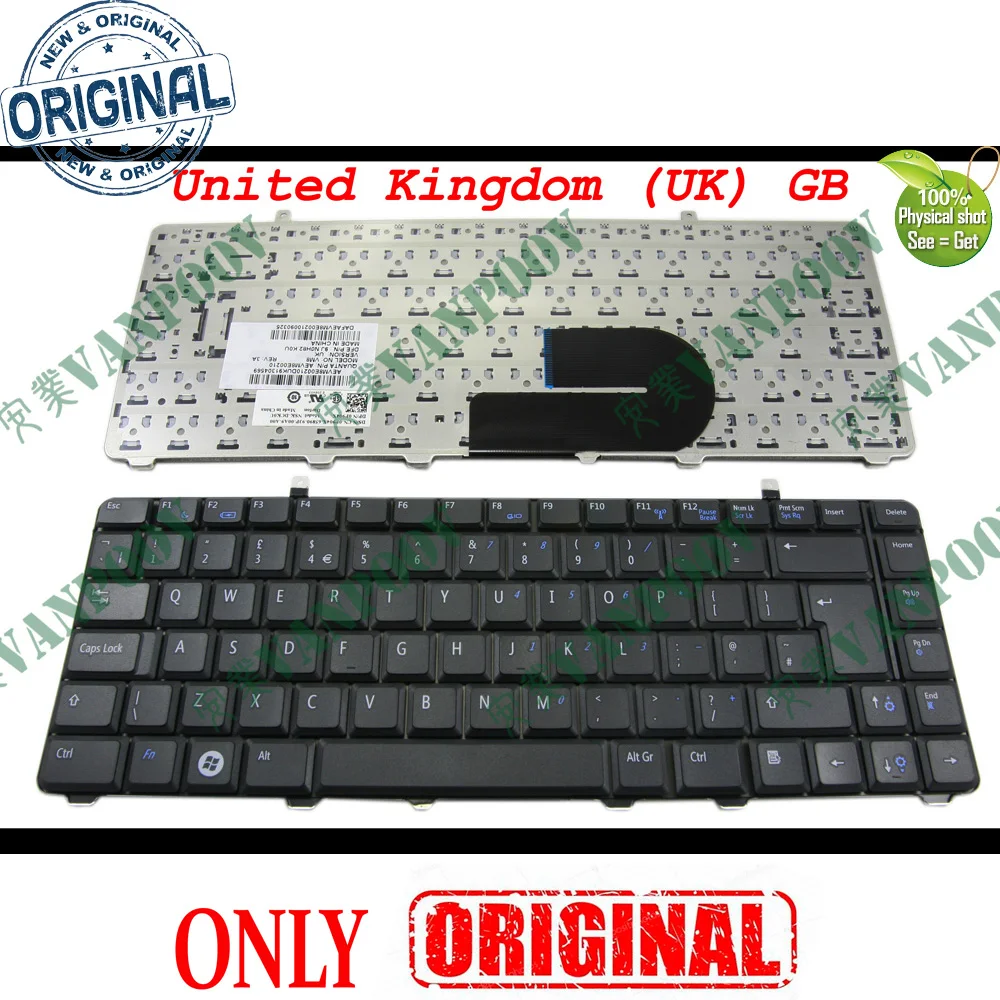 

New Laptop Keyboard for Dell Vostro A840 A860 1014 1015 1088 Black United Kingdom UK GB Version - NSK-DCK0U