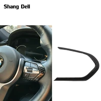 1 pair carbon fiber steering wheel button car stickers accessories for bmw f20 f22 f30 f10 f06 f15