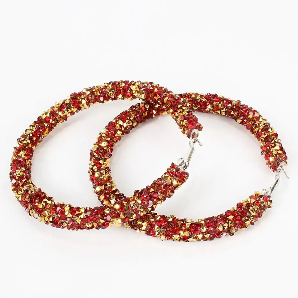 Модные женские серьги кольца Earrrings ювелирные изделия лом стразы гвоздики из