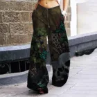 Брюки женские с принтом черепа и широкими штанинами, уличная одежда в стиле Харадзюку, свободные штаны с кулиской, одежда в ретро стиле