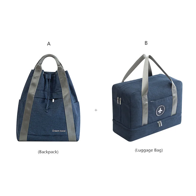 ANavy Blue Дорожная незаменимая водонепроницаемая сумка для хранения, переносная сумка-Органайзер для одежды и обуви, повседневный рюкзак, цифровая посылка, аксессуары для косметики - Цвет: ANavy Blue