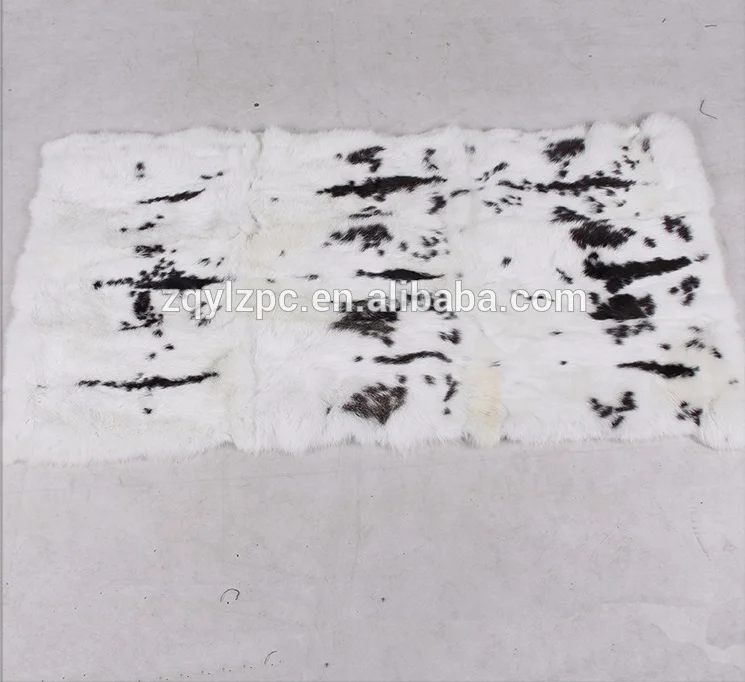 Окрашенная пластина из натурального кроличьего меха/черный кроличий мех|rabbit fur