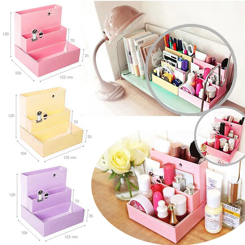 

DIY Foldable Multi-Layer Organizer Paper Board Storage Box Case Multifunction Portable Home Desktop Decoration Office Supplies