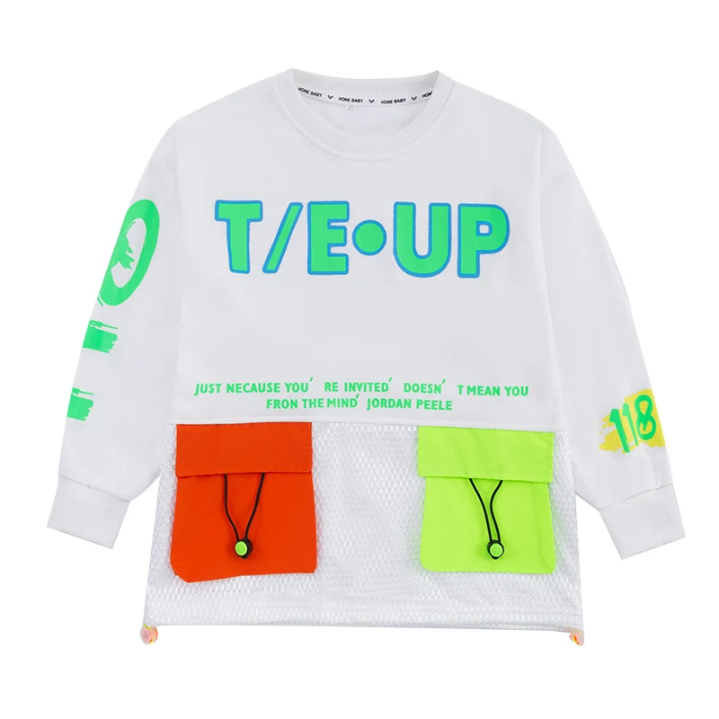 

Hip Hop Boys' Loose Costume Long Sleeve Tops Pants Children Jazz Dance Practice Outfit Girls Hiphop Performance Clothes