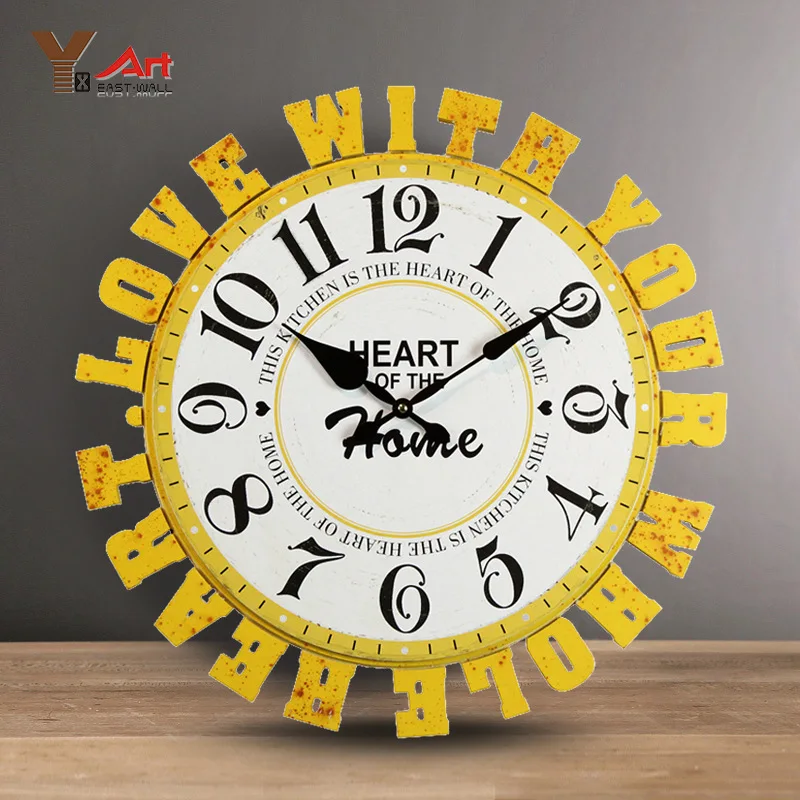 Настенные часы креативные большие 3d с алфавитом 50 см в стиле потертый шик