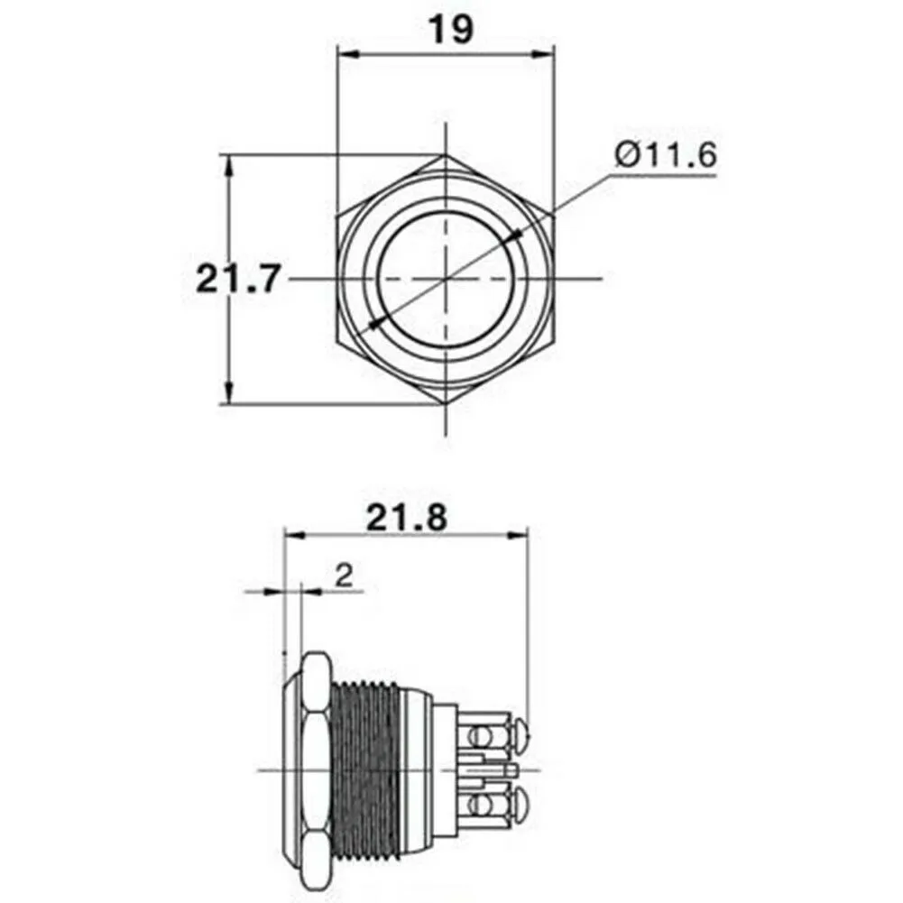 

Metal Push Button Momentary Reset Switch 12V DC Car/Boat Universal Silver 16mm Automatic Reset Signal Accessory