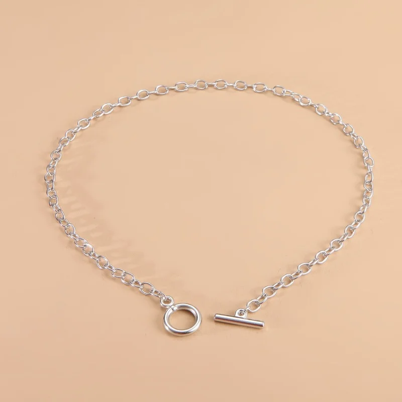 

Fashion Gold Color Lady Elegant V-shaped Clavicle Chain OT Buckle Circle Necklace Party Layer Jewelry Choker Necklace