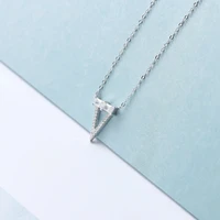 s925 silver color cubic zirconia necklace triangle style clavicle jewelry personality fashion popular ladies necklace 2019
