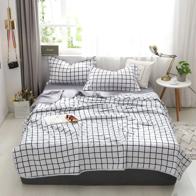 

Bedding Set Summer Quilt 4Pcs/Set 20 Style Bed Sheet Aloe Cotton Love Lattice Pink Panther Bed Set Home Bed Textile Products
