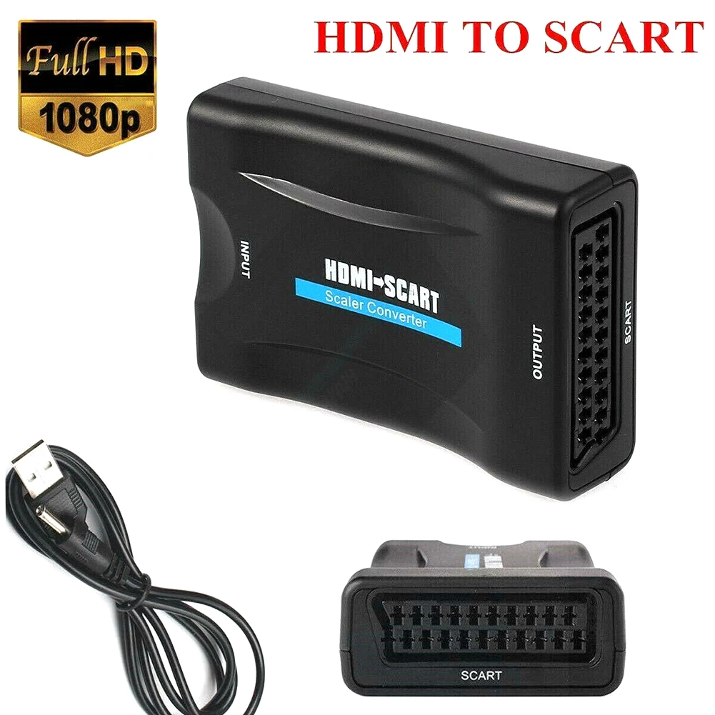 1080P HDMI совместимый с SCART/SCART К Видео Аудио высококлассный конвертер адаптер для HD