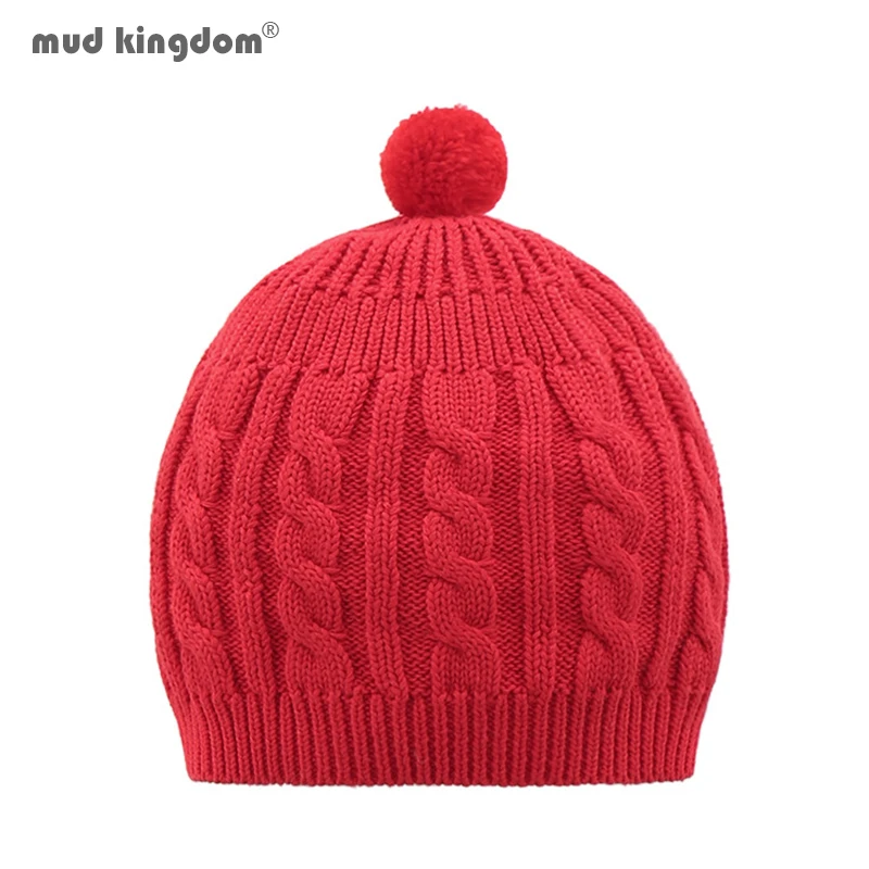 

Mudkingdom Baby Boys Girs Beanie Hat Knitted Pompom Cute Solid Color Warm Elastic Cap for Children Clothes Autumn Winter Bonnet