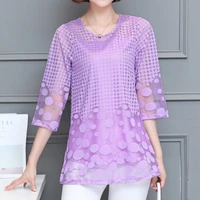 women summer blouses shirt chiffon ladies tops 2021 new fashion camisas mujer loose white pink purple lace blusa feminina 11e