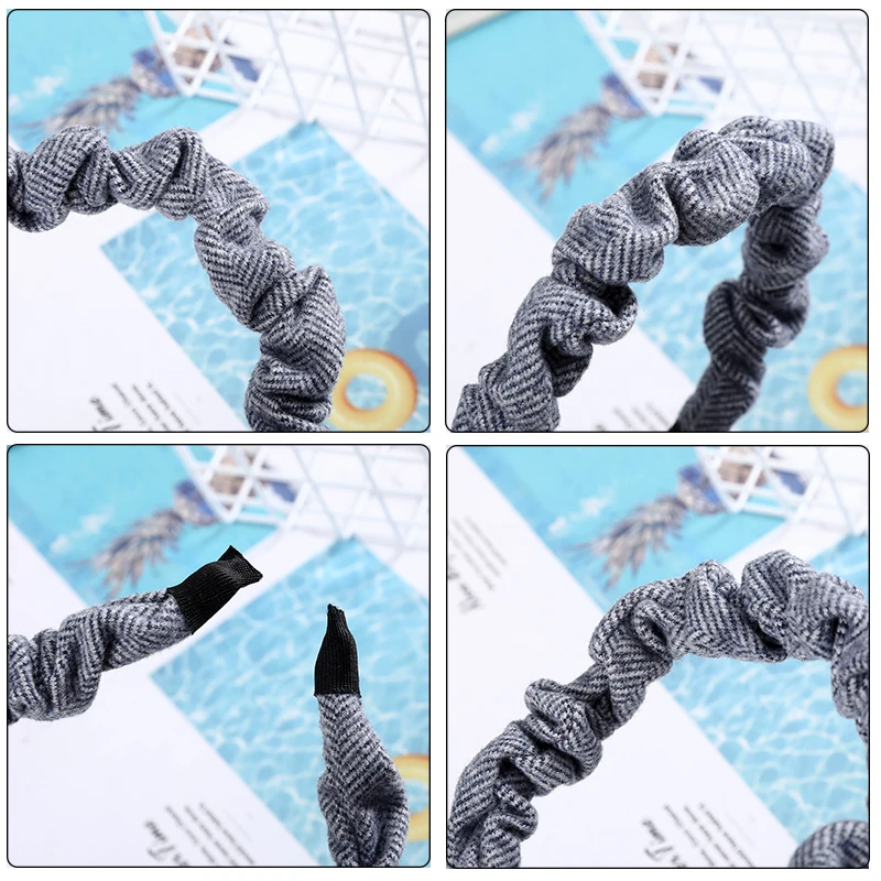 Женская плиссированная повязка на голову AWAYTR однотонная эластичная аксессуар