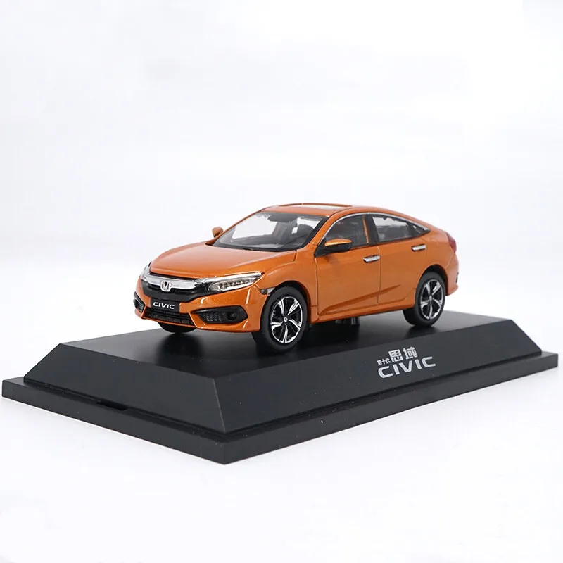 2018 Civic-Orange Высококачественная оригинальная модель из сплава 1:43 Honda Civic, подарок для моделирования, литая металлическая модель автомобиля - Цвет: 2018 Civic-Orange
