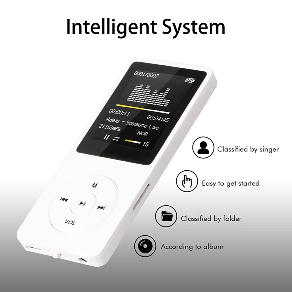 Музыкальный плеер KLW с поддержкой TF-карты 32 ГБ ЖК-дисплей 1 8 дюйма MP3 MP4 FM-радио |