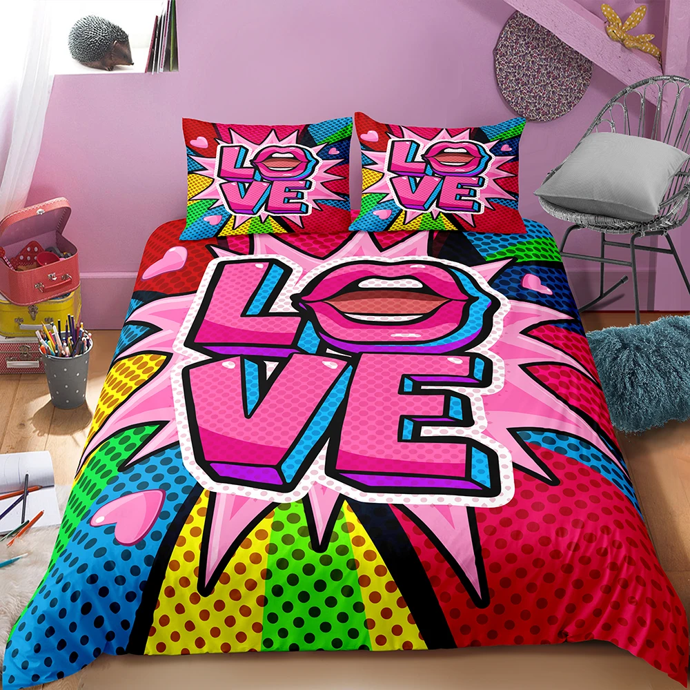 Набор постельного белья Love Colorful Art набор пододеяльников для мальчиков двойной