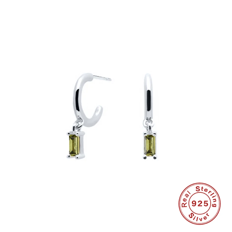 

AIDE Geometric Rectangle Zircon Stud Earrings For Women Gift Minimalism 925 Sterling Silver Earrings Fine Jewelry kolczyki