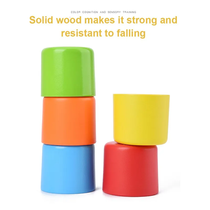 Деревянная игра с памятью игрушки для детей цветная классная чашка