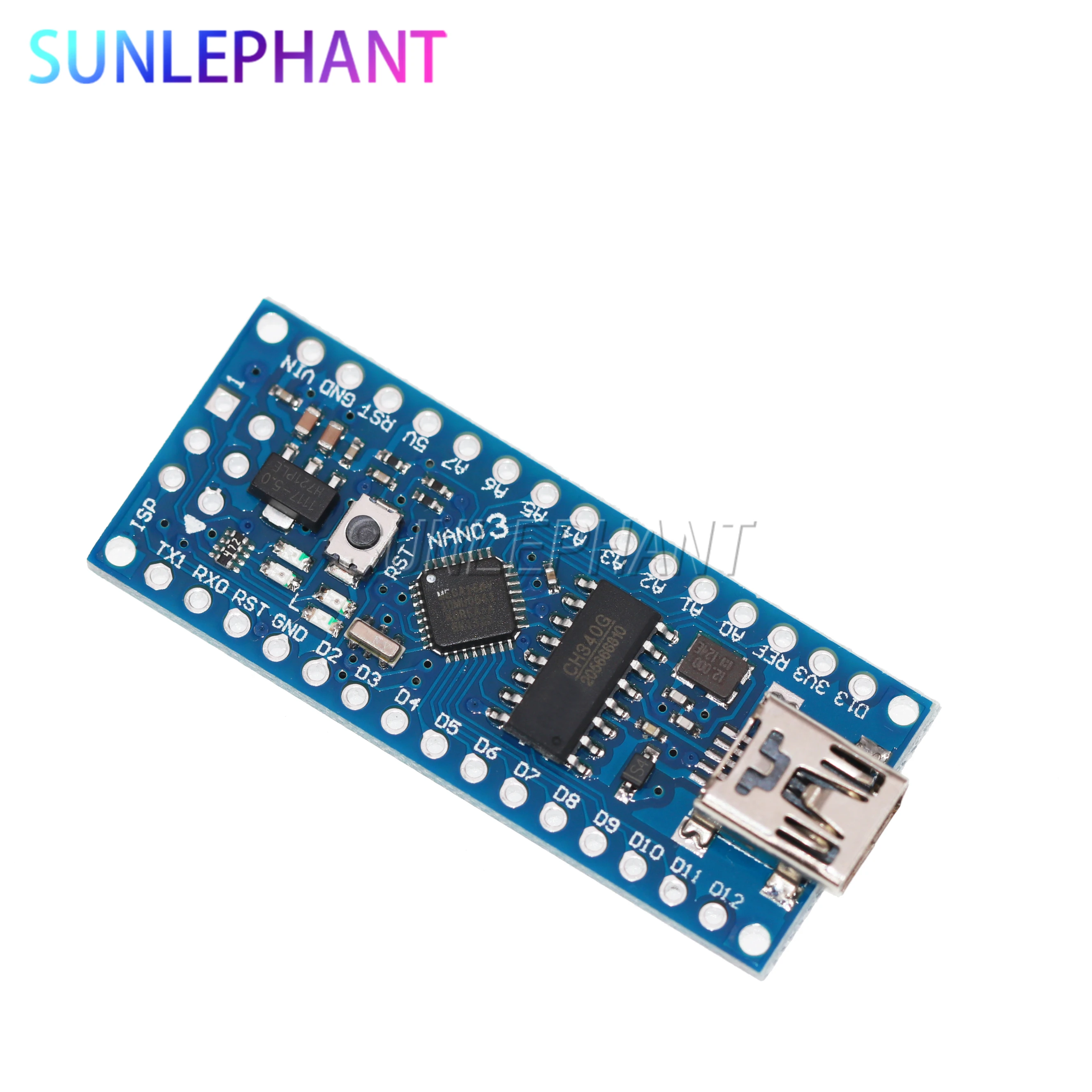 Плата ATmega168 CH340 CH340G Nano V3.0 3 0 Mini USB UART 16 МГц В 5 микроконтроллер модуль