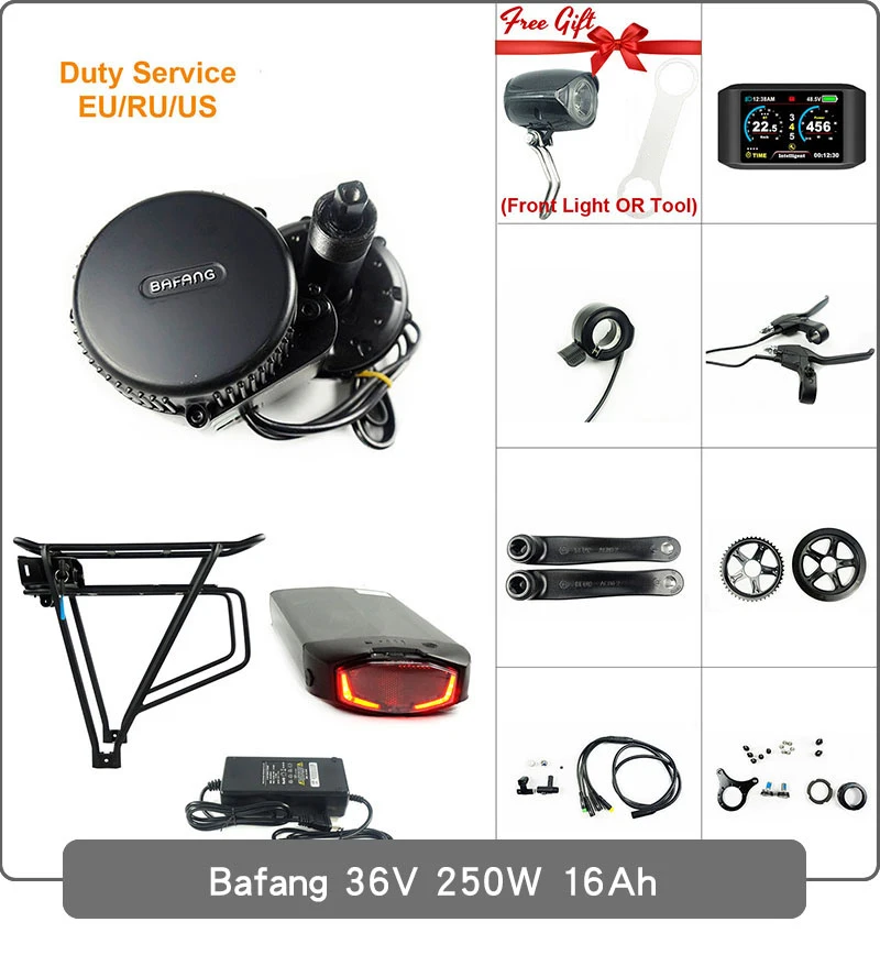Bafang BBS01B 36V 250W 350W 850C 750C Дисплей середине кривошипно Drive, фара для электровелосипеда в электрический велосипед мотор комплект Наборы с Шестерни Сенсор разъем