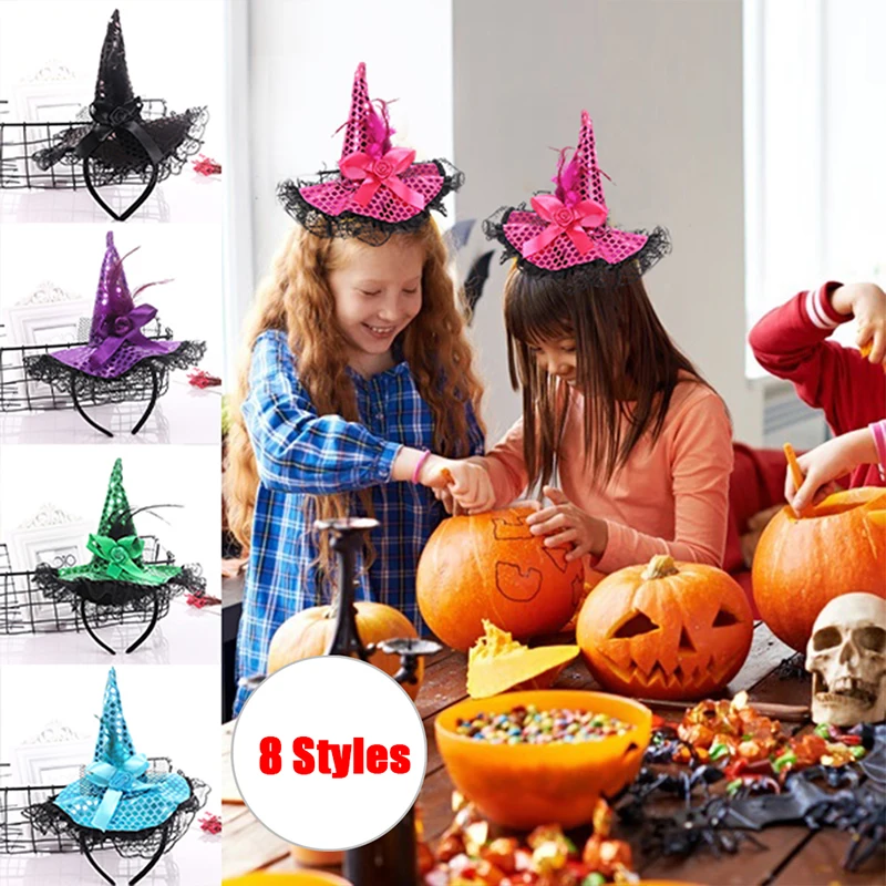 

1pcs Festival Sequin Lace Witch Hat Headband Party Performance Festival Headdress Cute Hair Accessories