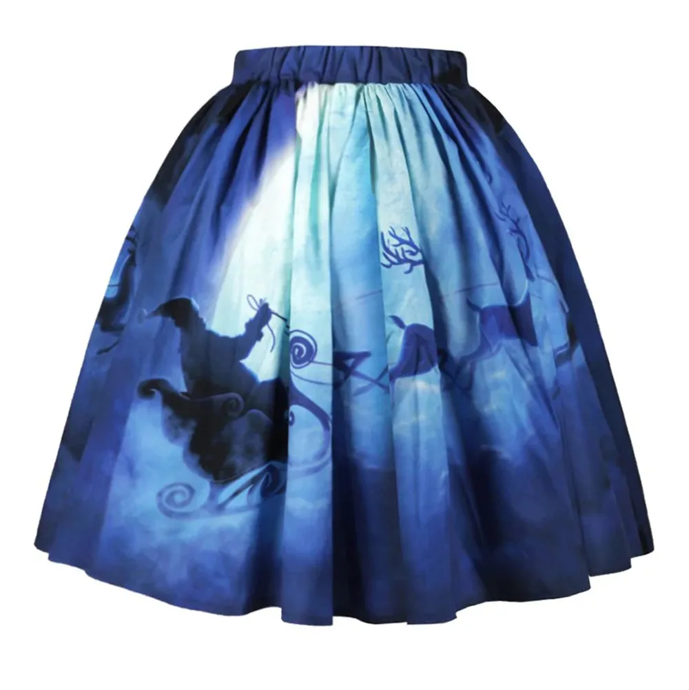 Женская сексуальная юбка с принтом рождественского Санты свободная