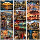 Набор для рисования по номерам на холсте, закат, море