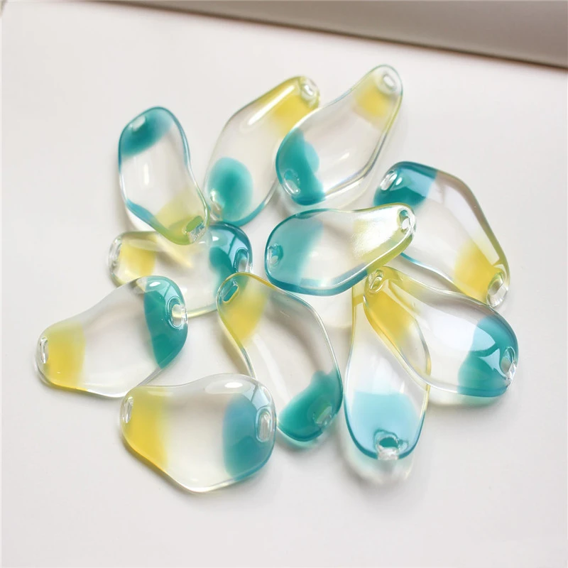Spring style 30pcs/lot two holes geometry irregular shaped resin beads diy jewelry earring/bracelet pendants accessory | Украшения и