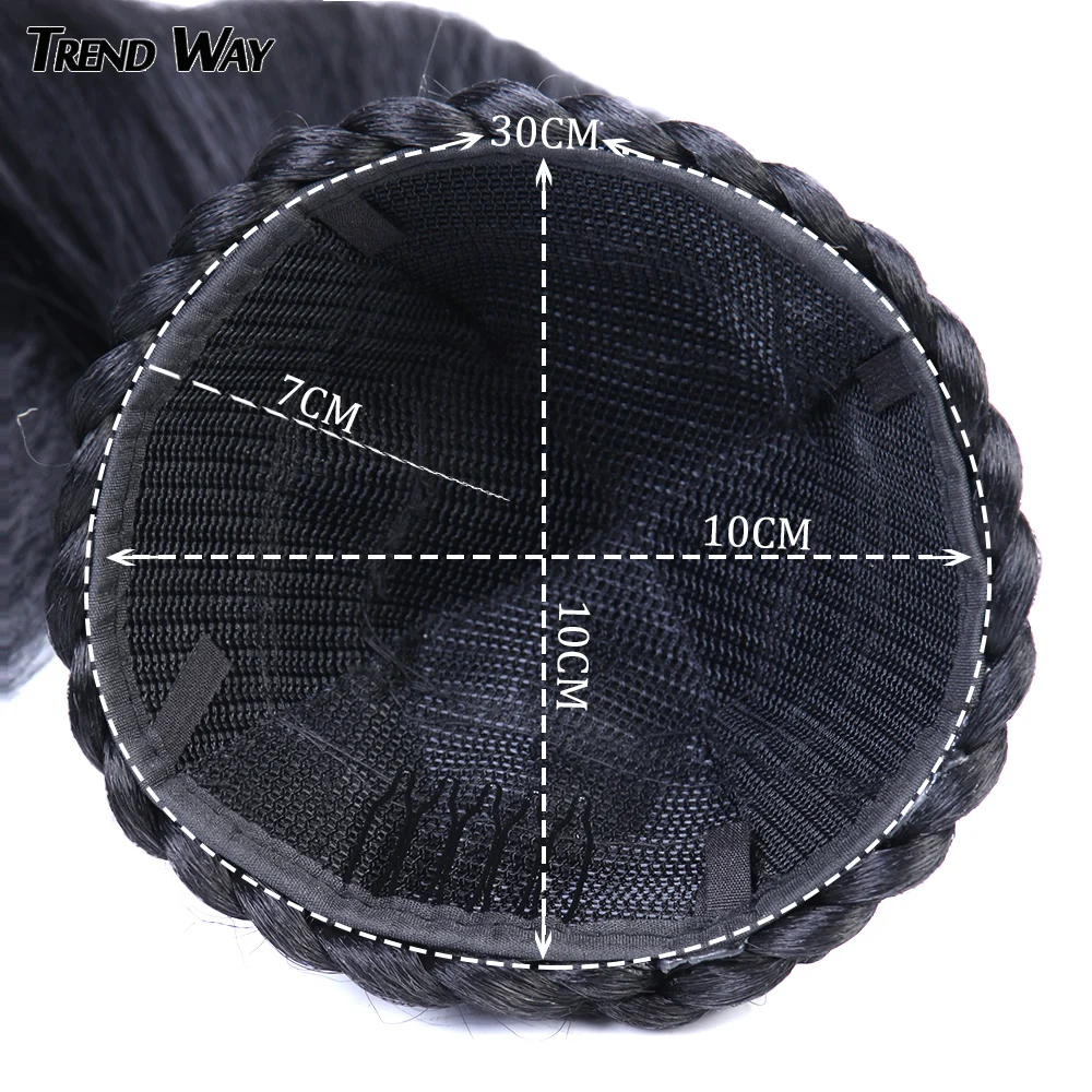 

26 Inches Natural Black Synthetic Straight Ponytail With Bangs Clip In Hair Extension Afro Drawstring Ponytail African American