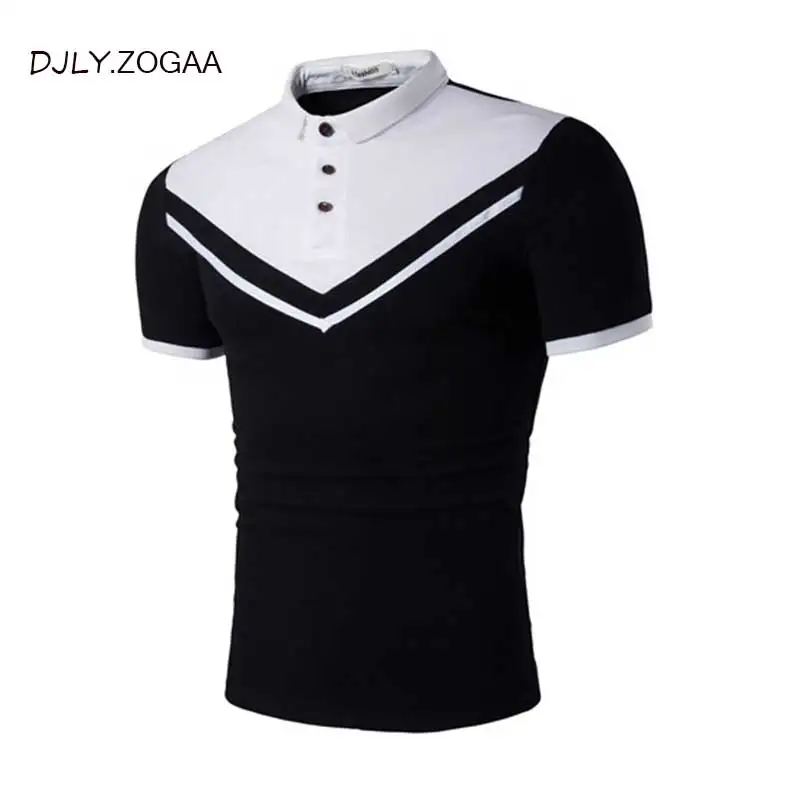 Мужская рубашка поло с коротким рукавом на пуговицах|Поло| |