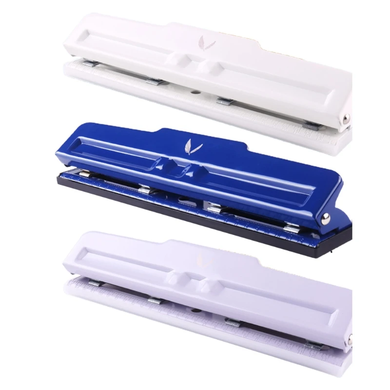 Portable 4 Hole Puncher 10 Sheets Capacity Adjustable with Positioning Ruler Chip Tray for Loose-leaf Notebooks | Канцтовары для