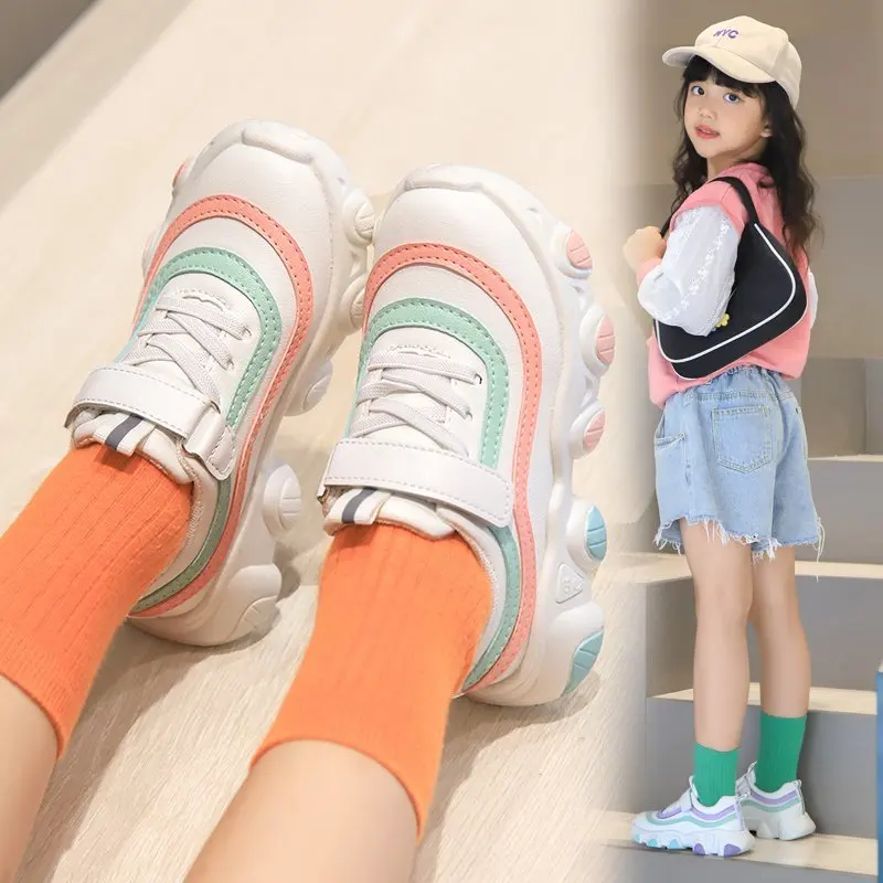 

Children Tennis Running Shoes Boys Girls Non-Slip Leather Sneakers Girls Breathable Flats Casual Sports Shoes Kids Zapatillas